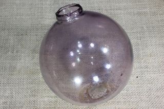 Clear Purple Glass Lightning Rod Ball Weather Vane Old Vintage 5 1/8 X 4 1/2 Dia