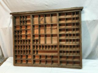 Antique Vtg Hamilton Printers Typeset Drawer Wood Tray Shadow Box Divided 118