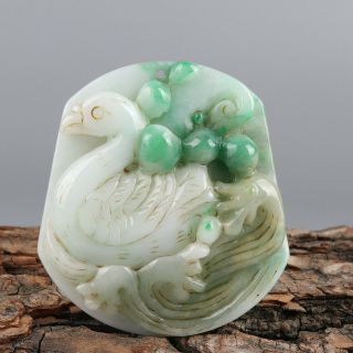 Chinese Exquisite Hand - Carved Bird Carving Jadeite Jade Pendant