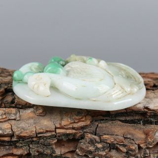 Chinese Exquisite Hand - carved bird Carving jadeite jade Pendant 5