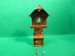 Miniature Grandfather Clock Made In West - Germany 9 " Tall