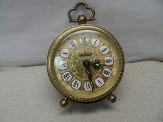 Blessing West Germany Vintage Brass Table Alarm Clock Awesome Great Shape