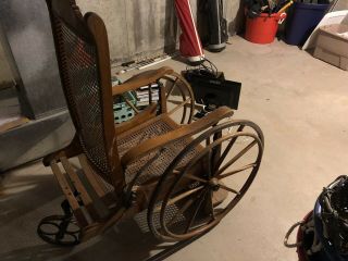 antique wooden wheelchair vintage 3
