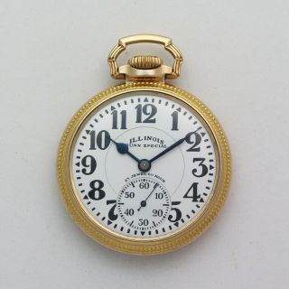Vintage 51mm Gold Filled 16s 23j Open Face 60 Hour Illinois Bunn Special Typeiii