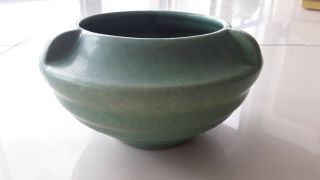 Unusual RUMRILL mission arts and crafts mottled jade matte green 304 planter 2