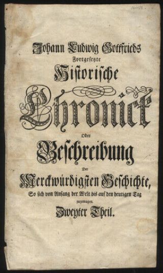 1743 History Of German People Biblical Mythical Perspection To Jl Gottfried 