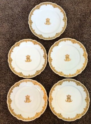 Qty 5 ANTIQUE CH.  PILLIVUYT & CIE’s Paris 9 3/8” Plates 2