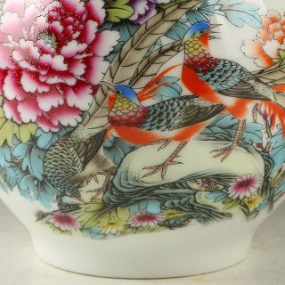 Chinese Porcelain Hand - painted Flower & Bird Vase W Qianlong Mark R1173 4