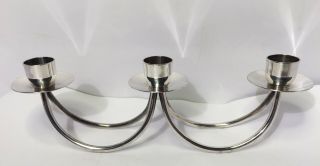 Vintage Candleholders Berg Denmark Silver Plated Modernist Design