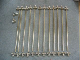 12 Brass Reclaimed Carpet Stair Rods With 24 Acorn Finial End Brackets