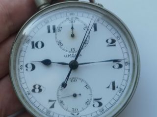 Big CASE 65mm Pocket Watch Chronograph LEMANIA SPLIT SECOND MILITARY ?? 4