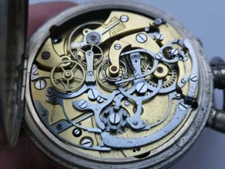 Big CASE 65mm Pocket Watch Chronograph LEMANIA SPLIT SECOND MILITARY ?? 8