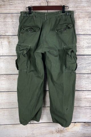 Vintage 60’s US Army Military Rip Stop Poplin Trousers Pants Size Medium 2