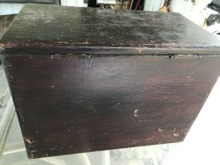 Antique Tool Box Carpenter Machinist Wood Chest Primitive Display Case Vintage 4