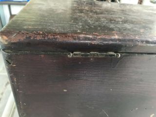 Antique Tool Box Carpenter Machinist Wood Chest Primitive Display Case Vintage 5