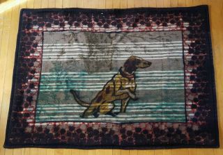 Antique Vintage Chase Pointer Dog Horse Hair Buggy Blanket Carriage Lap Robe