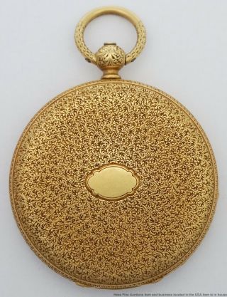 Very Rare Tiffany Patek Philippe Civil War Era 18k Gold Pocket Watch W Papers