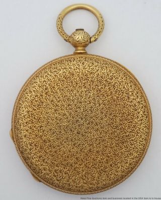 Very Rare Tiffany Patek Philippe Civil War Era 18k Gold Pocket Watch w Papers 5