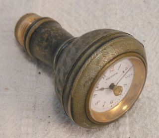 French Bezel Movement Watch Cane Handle,  Late 19th Century With Mounting Ferule