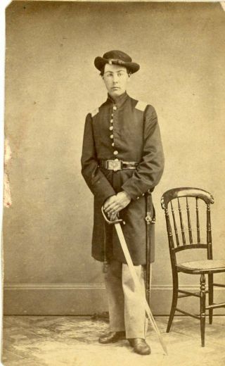 Civil Wr Cdv Young Union Officer From Fredericktown Ohio Album