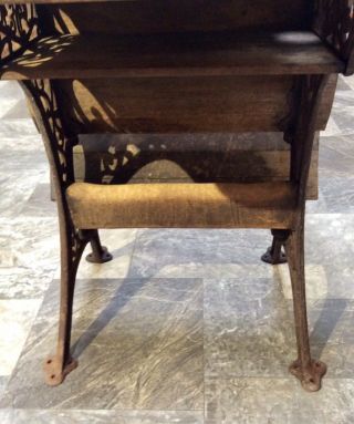 Late 1800s IDEAL Antique Cast Iron Wood School Folding Student Desk Chair 4