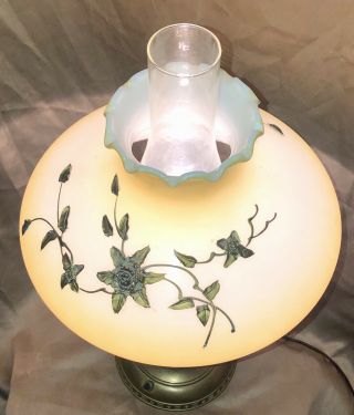 Antique Vintage 19” B&H Bradley & Hubbard Electrified Oil Lamp w/Stunning Shade 6