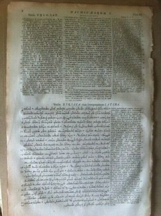 HISTORIC 1657 Polyglot Bible GREEK SYRIAC Hebrew Latin English Set 1st 4
