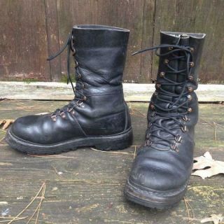 Austrian army Edelweiss Mountain boots Black leather paratrooper para half lined 3