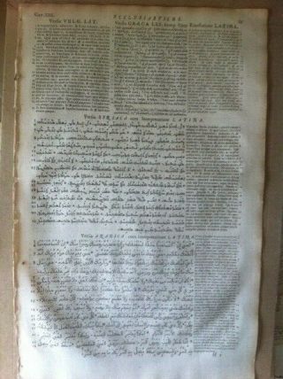 HISTORIC 1657 Polyglot Bible GREEK Arabic SYRIAC Hebrew Latin English Set 1st 2