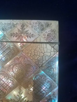 Antique Mother Of Pearl Card Case 4