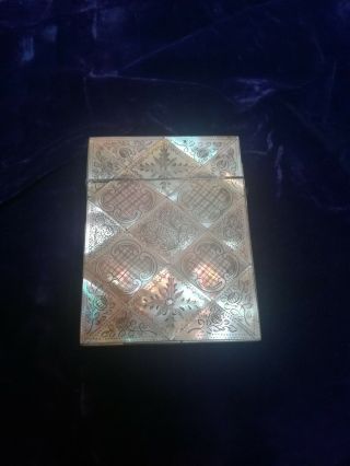 Antique Mother Of Pearl Card Case 8
