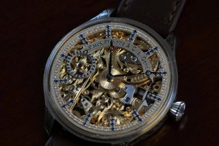 PATEK PHILIPPE & Co GENEVE Gondolo MEN ' S marriage SKELETON POCKET WATCH MOVEMENT 4