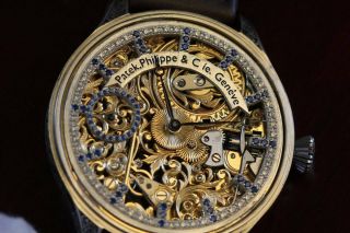 PATEK PHILIPPE & Co GENEVE Gondolo MEN ' S marriage SKELETON POCKET WATCH MOVEMENT 5