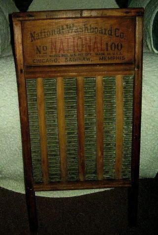 Vintage National Washboard No 100 - The Northern Queen - 24 X 12 1/4 "