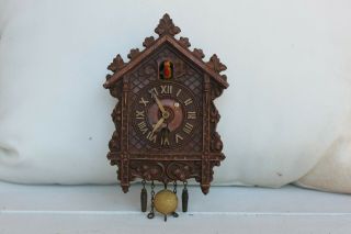 Vintage Small Miniature Keebler Cuckoo Clock With Bird