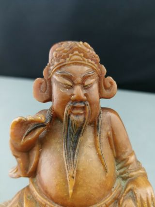 19th Chinese Deep Carved Soapstone Figure - Rare