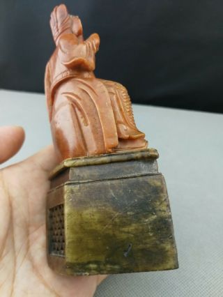 19th Chinese deep carved soapstone Figure - rare 8