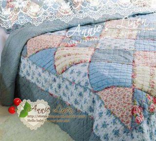 Annie Blue Patchwork Sofa/chair/bed Throw/blanket Made With Cath Kidston Fabric