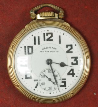 Hamilton 992b Railway Special Pocket Watch 21 Jewels,  10k Gold Filled Running 16s