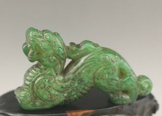 Chinese Old Natural Jade Hand - Carved Dragon Statue Pendant