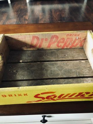 Vtg/antique Squirt/dr Pepper Soda Pop Gas Station 16  Wood Crate