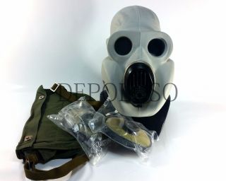 Ussr Military Paratrooper Gas Mask Pbf.  Grey Rubber Mask Eo - 19 Full Set