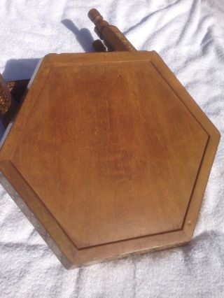 Vintage Indian 1950s Ocarionsl Portable Table/Tray With Folding Legs All Inlaid 4