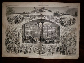 Castle Garden York City Immigrants Civil War Era 1865 Hw Sketch Rare