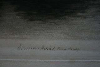 Norman Hirst signed mezzotint of Arundel 1924 2