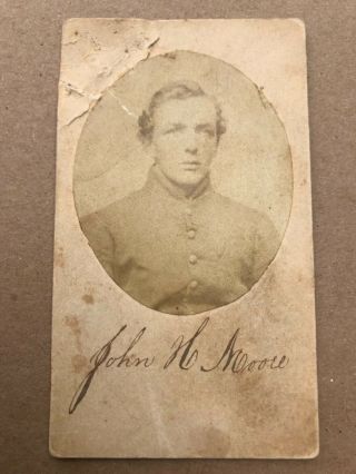 Cdv John H Moore 13th Massachusetts Vols Wounded At Antietam