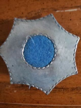 RARE LARGE CIVIL WAR HANCOCKS BADGE OF THE FIRST VETERAN ARMY CORPS BLUE 5