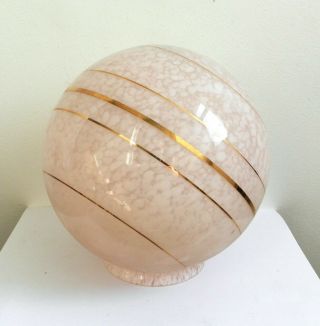 Vintage Art Deco Glass Light Lamp Wall Shade Pink