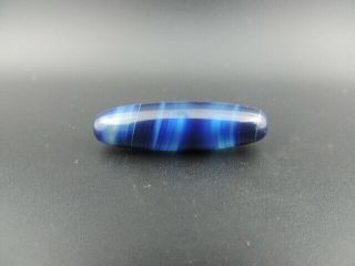 Tibetan Blue Agate Dzi Bead Energy Buddha Eye Totem Amulet Tebit Gzi Beads A