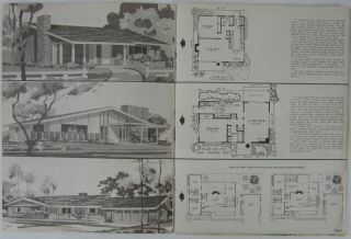 Vtg Mid Century Modern Architecture History California Ranch Plans Estes 1969 2
